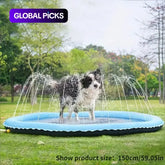 Outdoor Dog Water Sprinkler Pad, Portable Non-Slip Fun Pet Splash Pad for Bathing and Play, Outdoor Pet Shower Soaker 