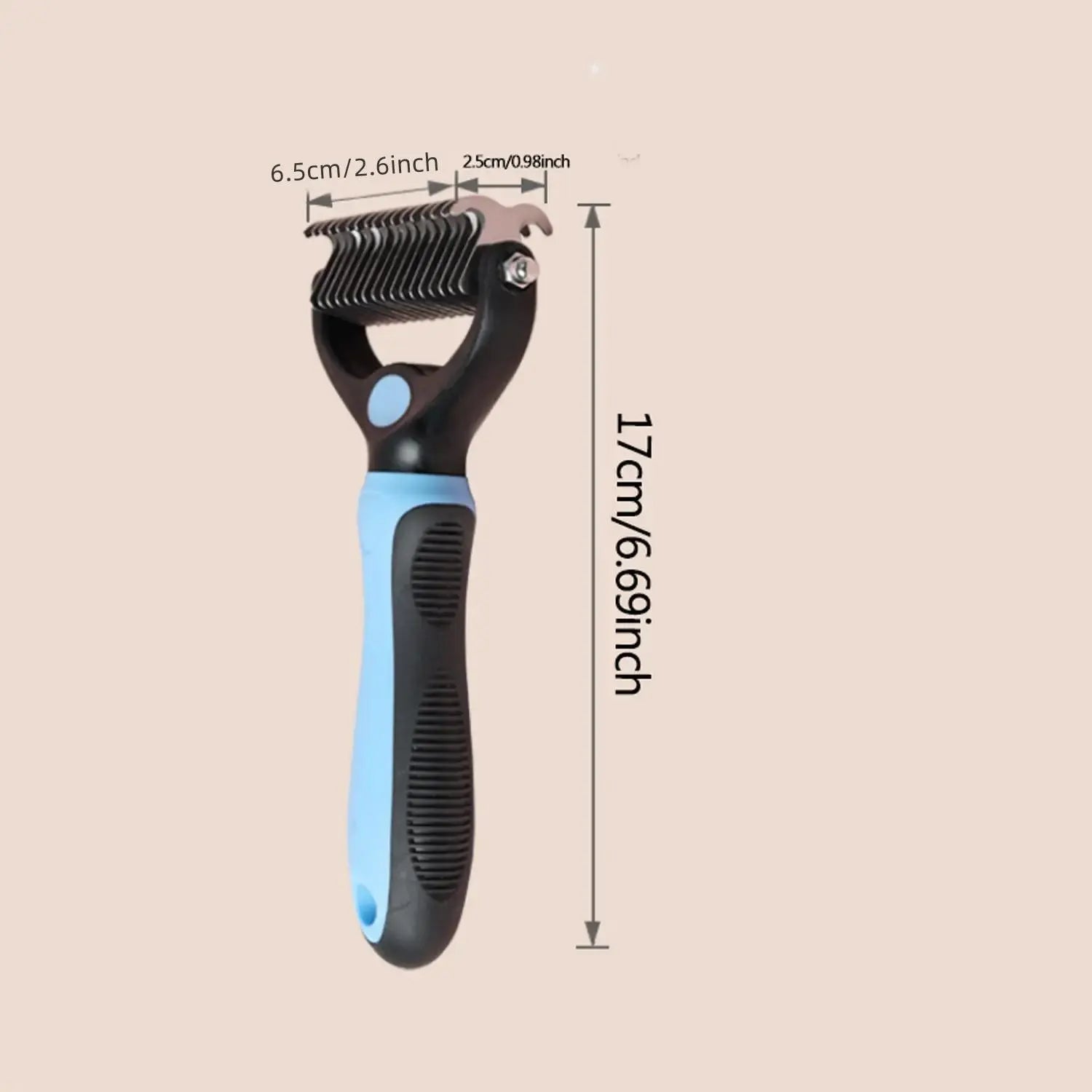Pet Grooming Brush, Double-Sided Shedding and Deshedding Bottom Rake for Dogs and Cats, Extra-Wide Dog Grooming Brush, Pet Grooming Tool, Self Grooming Brush, Christmas Pet Supplies Gift