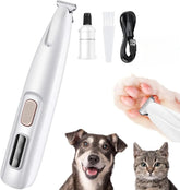 Rechargeable Pet Hair Trimmer Kit, Pet Paw Trimmer, Cordless Quiet Dog Trimmer for Grooming with LED Light, Small Dog Grooming Clippers for Dogs & Cats, Pet Grooming Tool,Waterproof, Low Noise Pet Shaver,